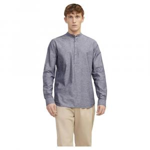 Рубашка с коротким рукавом Jack & Jones Summer Half Placket Linen, серый