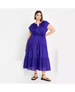 Платье Kasbah Plain больших размеров CITY CHIC, синий