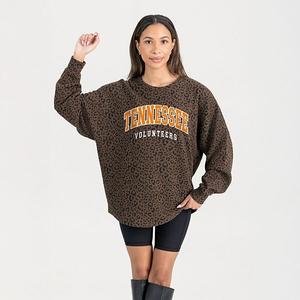 Женский свитшот oversize Tennessee Volunteers с леопардовым принтом, коричневый Gameday Couture