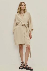 Льняное платье Answear Lab, бежевый