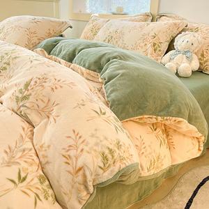 Disney Пододеяльник 180х220 см, зимний утепленный, молочный велюр Xiancao, двойная теплота