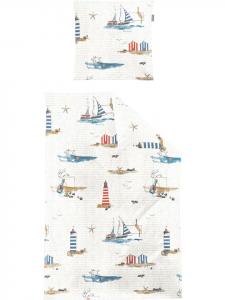 Мягкое постельное белье из сирсакера красного цвета Irisette, 135x200 см (80x80 см)