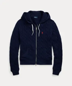 Хлопковая толстовка с капюшоном на молнии, связанная косами.