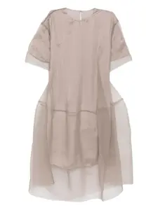 Платье А-силуэта с короткими рукавами JNBY, нейтральный