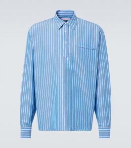 Полосатая рубашка из льна и хлопка Orlebar Brown, Catalina Blue/ White Sand