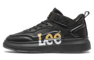 Lee Мужские черные кожаные скейтерские кроссовки на платформе с амортизацией, легкие и дышащие, средний верх, цвет Black (Leather Shoe Size)