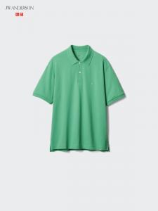 Поло из ткани пике Dry с узором Uniqlo, 52 green