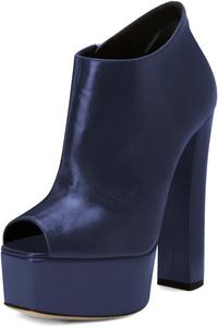 Женские ботильоны Maiyang с открытым носком, боковой молнией, толстой платформой, массивным высоким каблуком, короткие ботинки, элегантные туфли для выпускного или свидания, размеры 4-16 US, Blue