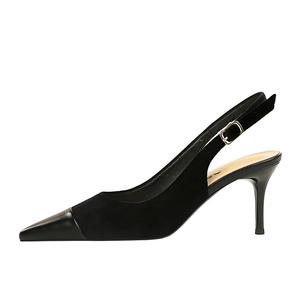 Туфли на тонком каблуке высотой 7 см для женщин QITUMAUL, Black[Heel Height 7Cm]