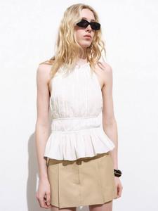 Топ Livia с рюшами и бретелями-хомутом Mango, White