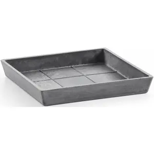 Подставка под горшок ECOPOTS «Square 35 Grey», для внутреннего и наружного применения: морозоустойчивая, ударопрочная и светостойкая, серый