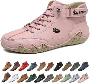 Мужские водонепроницаемые дышащие высокие ботинки-чукка ручной работы, нескользящие, для походов, вождения, кемпинга, легкие босоножки на все сезоны Generic, розовый