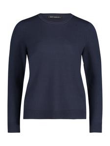 Betty Barclay Простой вязаный свитер с круглым вырезом темно-синего цвета