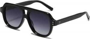 Квадратные солнцезащитные очки для мужчин и женщин, роскошные, модные, винтажные, стильные, для активного отдыха и вождения, с защитой от ультрафиолета UV400 TS003XC Melrose, Black