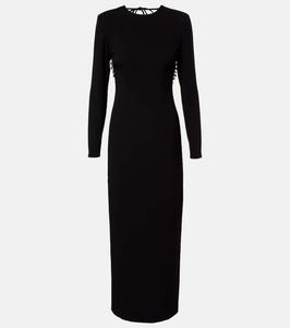 Макси-платье из крепа с пайетками и открытой спиной Rotate, Black