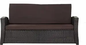 Подушка для скамейки 180×60×50x7 см коричневого цвета - подушка для сидения садовой скамейки на 2-3 человека со съемным чехлом, удобная подушка для улицы и террасы Setgarden