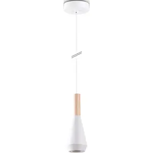 Подвесной светильник MORA GU10 для гостиной и столовой, маленький, современный, дерево и металл, GU10, в форме воронки Paco Home, белый