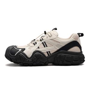 CAMEL Противоскользящие амортизирующие износостойкие треккинговые туфли мужские низкие бежево-черные, цвет Beige/Black