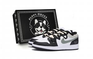 Jordan Износостойкие низкие винтажные баскетбольные кроссовки Air 1, мужские, черно-белые