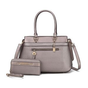 Женская большая сумка из веганской кожи Gardenia MKF Collection с кошельком, 2 предмета, от Mia K, цвет Pewter