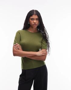 ARKET тонкий трикотажный топ зеленого цвета