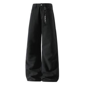 Повседневные брюки Unisex тонкие прямого кроя X1617, черный pants