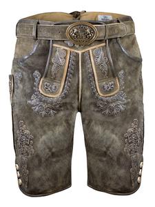 Edelnice Короткие кожаные брюки из замши цвета дикой оленьей кожи, цвет «Марсель»