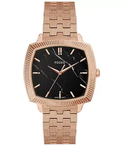 Унисекс часы Nick Jonas x Machine Luxe Marble Rose Gold-Tone из нержавеющей стали, 37 мм Fossil