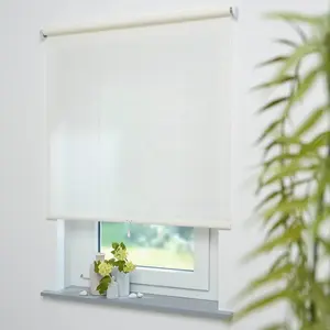 Springrollo Рулонная штора Springrollo с декором, светопроницаемая, структура натурального белого цвета, Защита от света с перламутровым отражающим покрытием, без сверления, подвесная декоративная рулонная штора, изготовлено в Германии Liedeco, Naturweiß