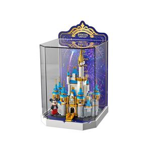 LEGO Миниатюрный замок Диснея и небольшой драгоценный камень монолитный сапфирово-синий золотой витринный строительный блок 1001 2000 40478 2