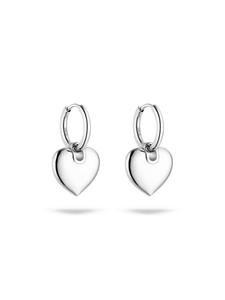 s.Oliver Массивные серьги-кольца в форме сердца из серебра