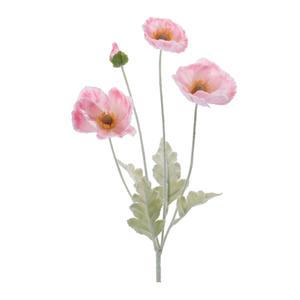 Декоративный цветок Melrose International Poppy Floral Spray, 6 штук, бело-розовый / зеленый