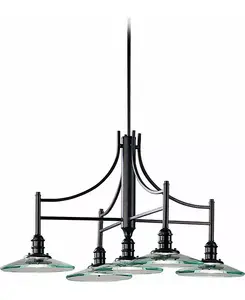 Подвесная люстра Edo на 5 ламп для кухонного острова Volume Lighting, black