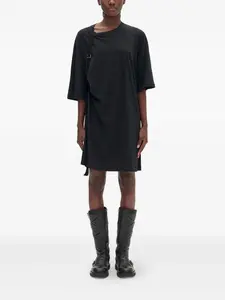 Платье из начесанного трикотажа с ремешками Ann Demeulemeester, черный