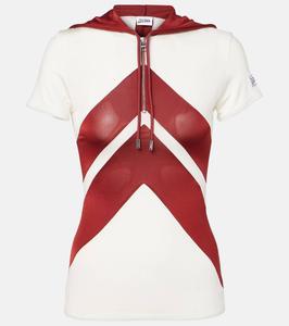 Толстовка с капюшоном в шеврон Jean Paul Gaultier, White/Burgundy