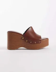 Светло-коричневые туфли на танкетке ASOS DESIGN Tara