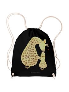 Mr. & Mrs. Panda Хлопковая сумка-шоппер с изображением жирафа и ребенка, без надписи, черная