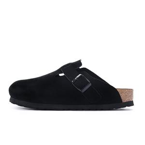 ENBO Антискользящие тапочки с закрытым носком унисекс серые на флисовой подкладке, цвет Gray (Fleece-Lined)