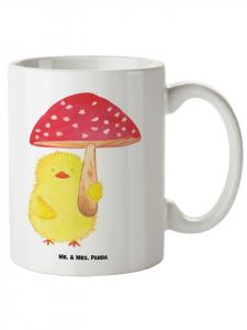 Кружка XL Цыпленок мухомор без слов в белом цвете Mr. & Mrs. Panda