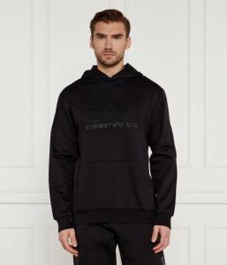 Толстовка мужская Ea7 однотонная с логотипом бренда, черный