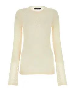 Элегантный кружевной топ цвета слоновой кости Marco Rambaldi, белый