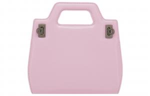 Ferragamo Сумка через плечо из коровьей кожи, мини-сумочка для женщин, светло-розовая