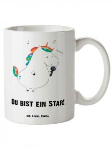 Кружка XL Unicorn Singer с надписью "Singing in White" Mr. & Mrs. Panda