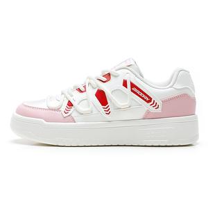 QIAODAN Нескользящие износостойкие низкие кроссовки для скейтбординга женские белые красные