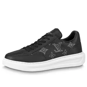 Кроссовки beverly hills sneakers 'black with white outline monogram' Louis Vuitton, черный