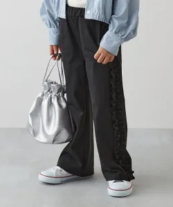 Легко стирающиеся, пригодные для сушки в сушилке брюки с боковыми оборками, длинные брюки, штанины, 2025AW Devirock, цвет 001-Black