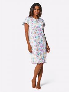 Ночная рубашка с принтом экрю-фиолетового цвета WITT WEIDEN