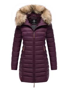 Стеганое пальто Rose цвета баклажана Marikoo