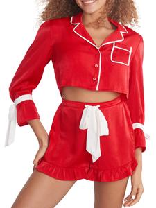 Beach Riot Женская плетеная короткая пижама Luna Aurora, цвет merry red