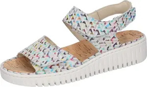 Босоножки Waldläufer на танкетке "H-Willow", летняя обувь, босоножки, танкетка, на пробковой стельке, ширина H, цвет Multicolor